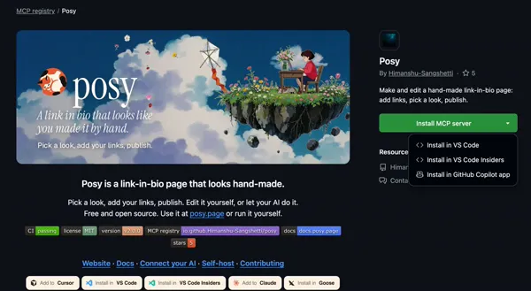 Posy 的演示截图
